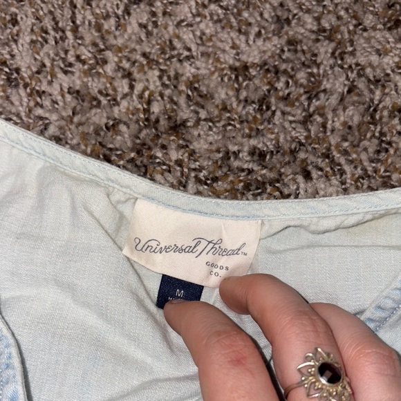 Universal Thread Light Blue Button-Front Mini Dress - Picture 3 of 4